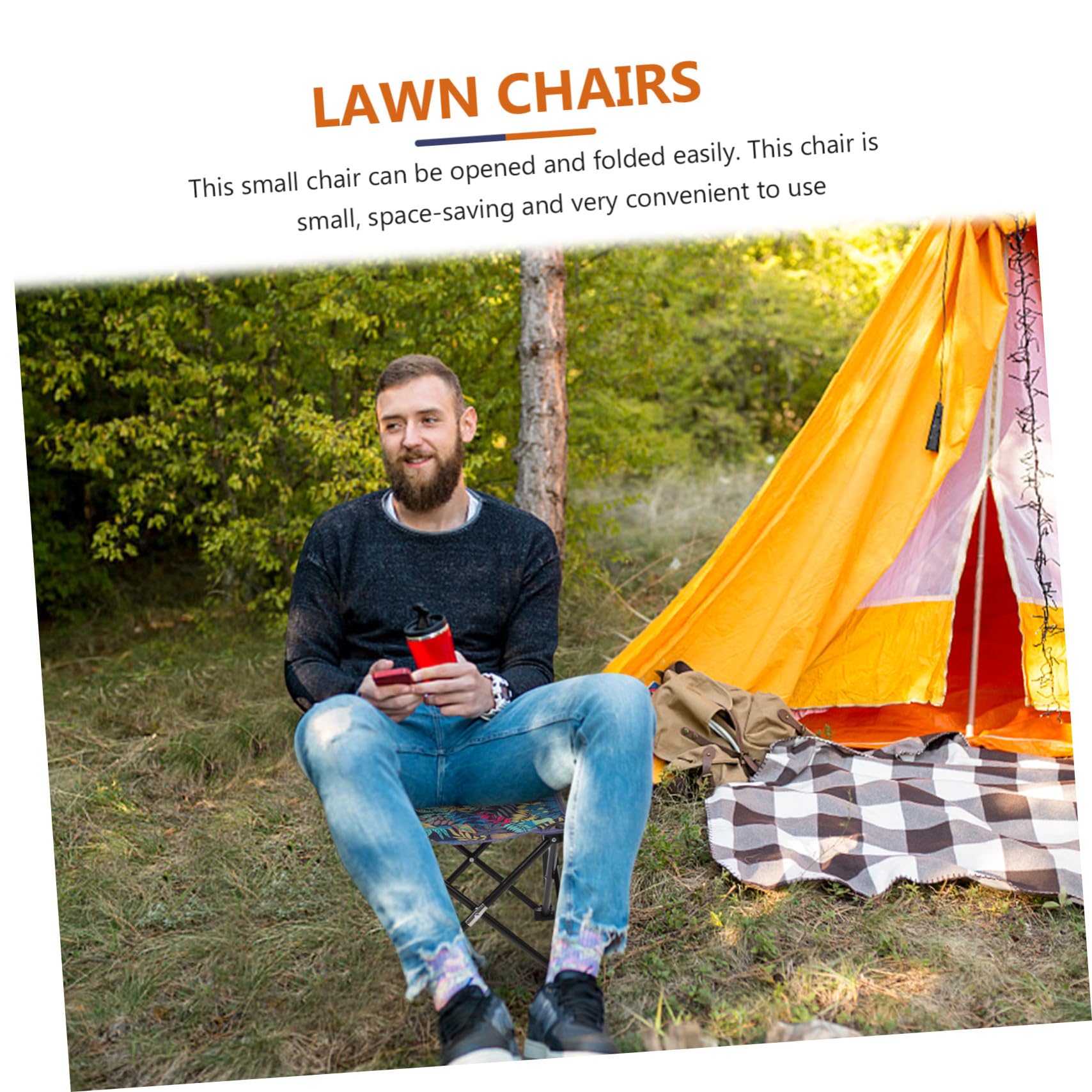 SUPVOX Chaise Pliante Camping Portable Légère avec Dossier Fauteuil Pliable pour Pique- et Randonnée Tabouret Compact pour Adultes