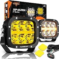 Vista 14 de Auxbeam V-Ultra Series - Faros antiniebla ámbar tipo cápsula de 3 pulgadas y 108W, función DRL, 3 modos y cubiertas protectoras, barra de luz
