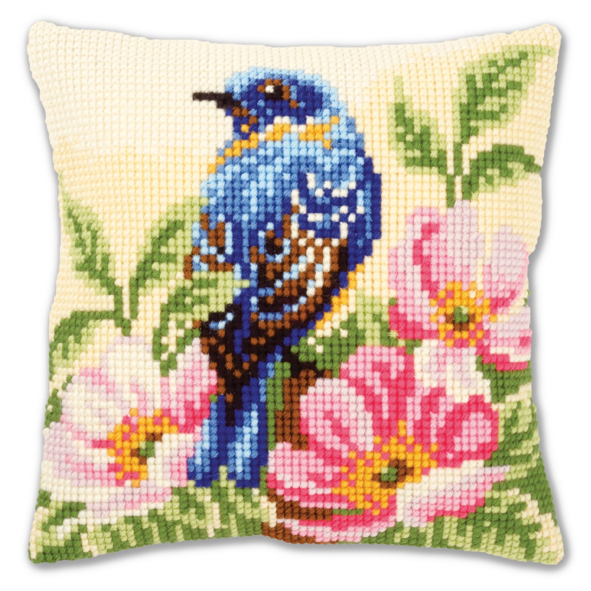 Vervaco Bird on Rose Bush Cross StitchCushion, Multi-Colour