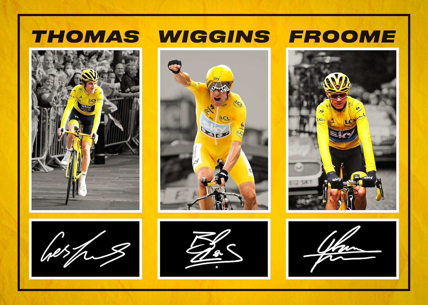 RJR PRINTS Bradley Wiggins, Chris Froome & Geraint Thomas - Cyclin Tour ...