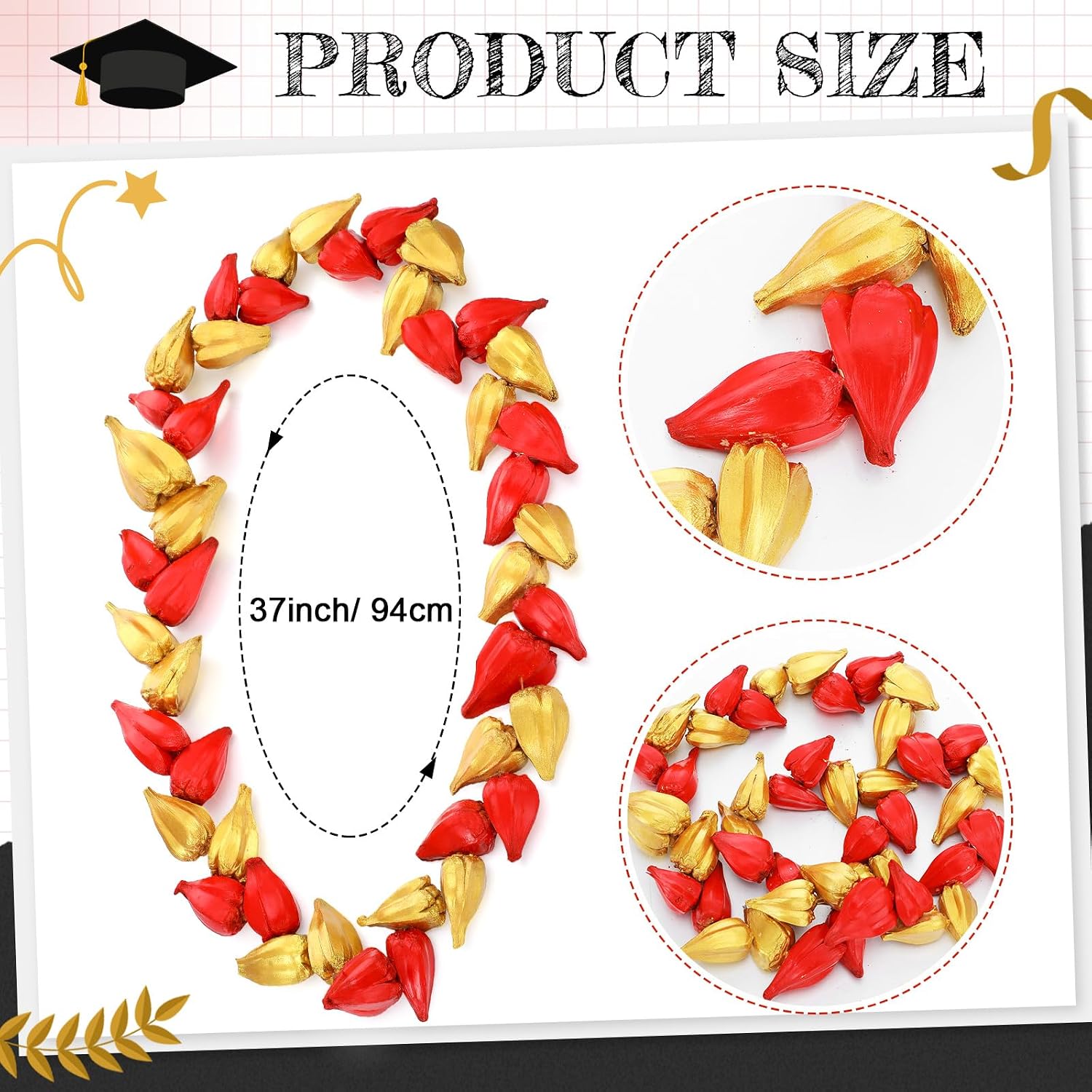Graduation Season Hawaiian Necklace Decoration Ula Fala Samoan Necklace Handmade from Natural Materials Hawaiian Beach Decoration Graduation Ceremony Accessories