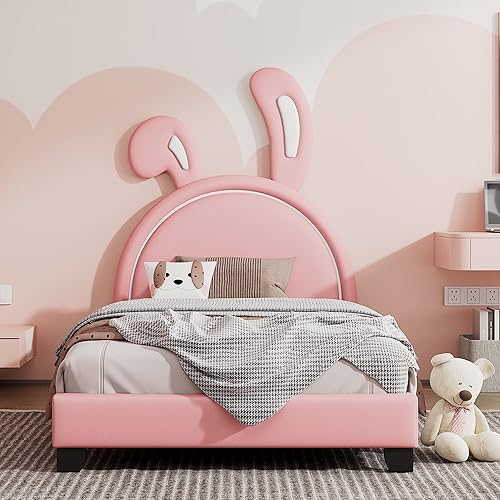 Miniatura 114 de Moderna base de cama de madera maciza de tamaño matrimonial para niños con cabecera en forma de corona, marco de cama tapizado de princesa con luces