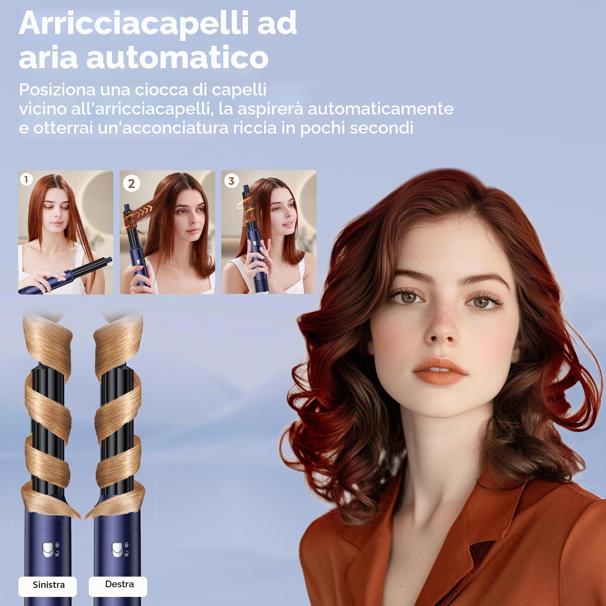 Pro Airstyler 6 in 1 Styler, Phon Spazzola con 2 Rulli Riscalda-Aria da 32mm e Tecnologia Ioni | 1000W per Asciugare, Lisciare, Dare Volume e Creare Ricci per Tutti i Tipi di Capelli