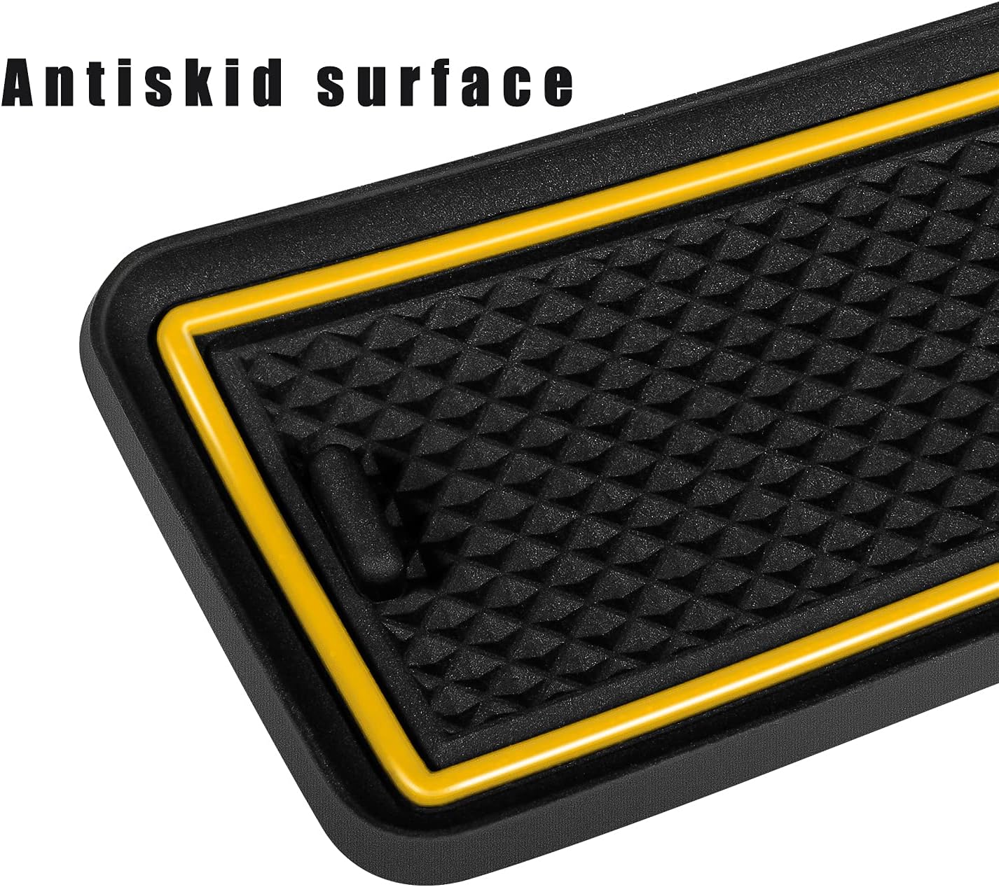 Bonbo Anti-Dust Mats for Dodge Charger 2015-2021 | 6-Piece Custom Fit Cup Holder Pads Set | Eco-Friendly Silicone Non-Slip Interior Accessories （Yellow image 3