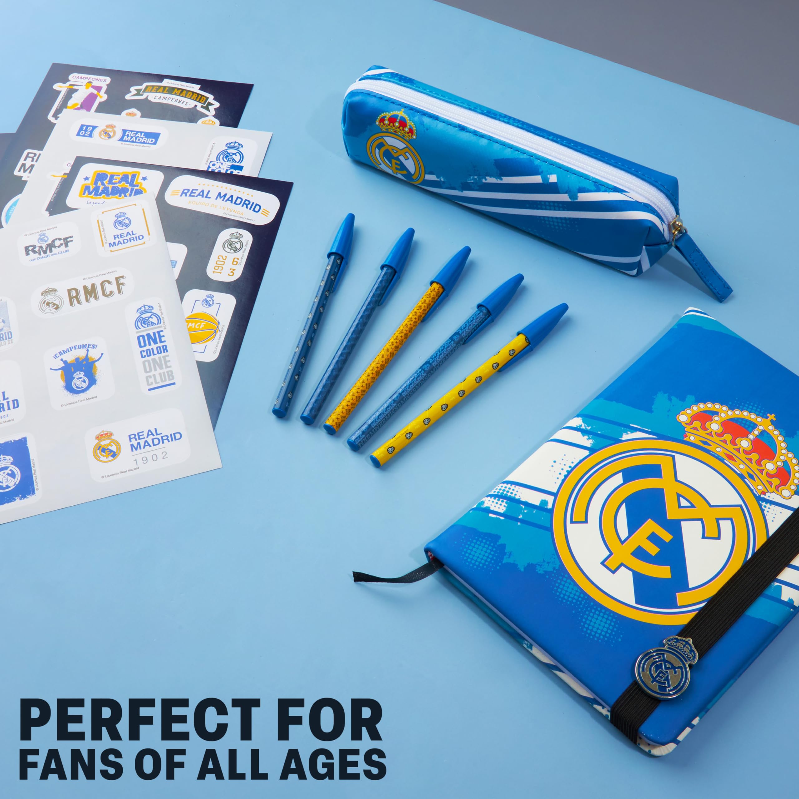 Real Madrid Pennenetui voor school voor kinderen, school, klaslokaal, RM sinds 1902, blauw, officieel product, Blauw, reistassen Real Madrid Pennenetui voor school voor kinderen, school, klaslokaal, RM sinds 1902, blauw, officieel product, Blauw, reistassen