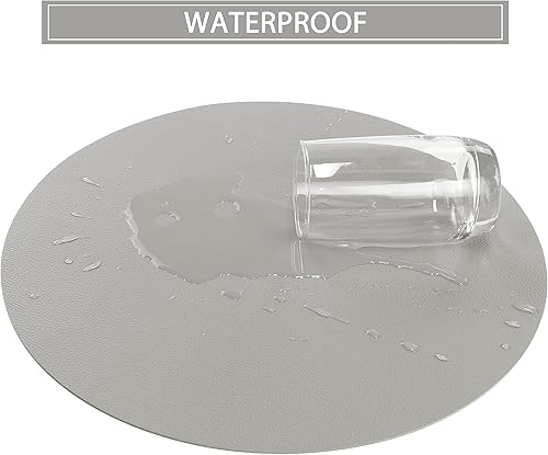 Miniatura 3 de Manteles individuales y posavasos lavables de cuero, impermeables, resistentes al calor, fáciles de limpiar para mesa de comedor, juego de 6