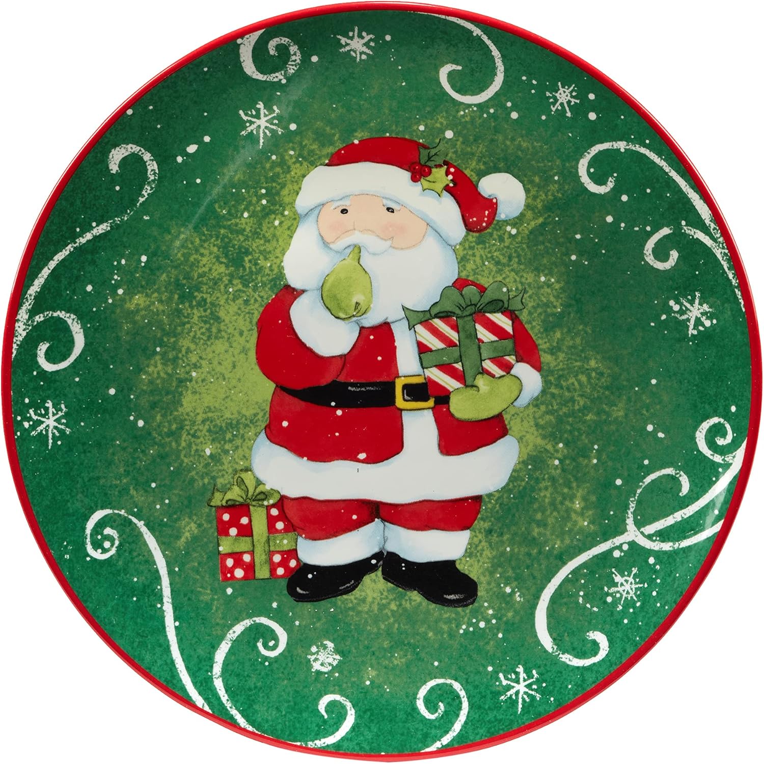 Certified International Holiday Magic Santa 9" Dessert/Salad Plates, Set of 4 (Pack of 2)