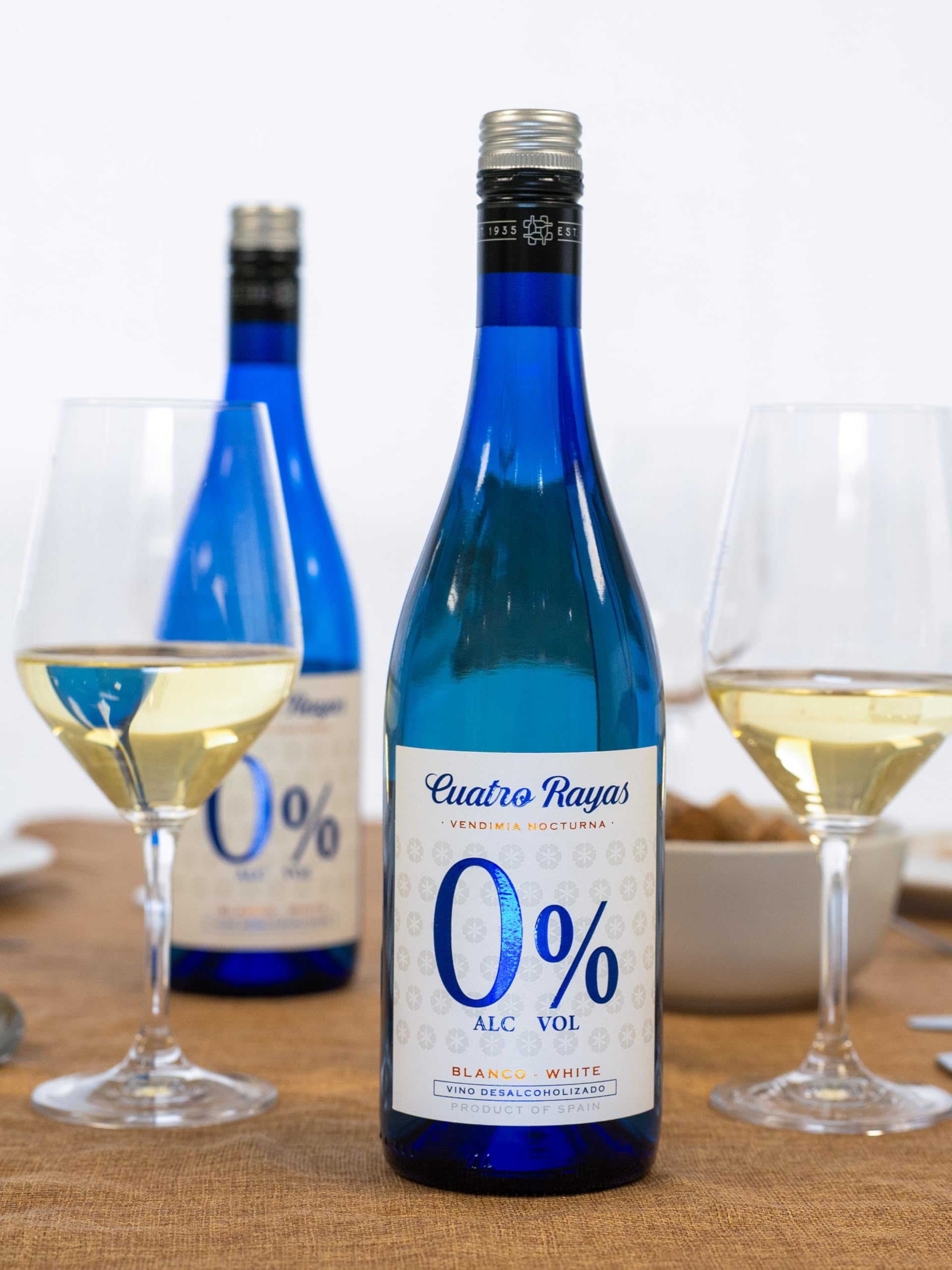 CUATRO RAYAS 0% Vino blanco Verdejo sin alcohol (6 Botellas x 750ml)