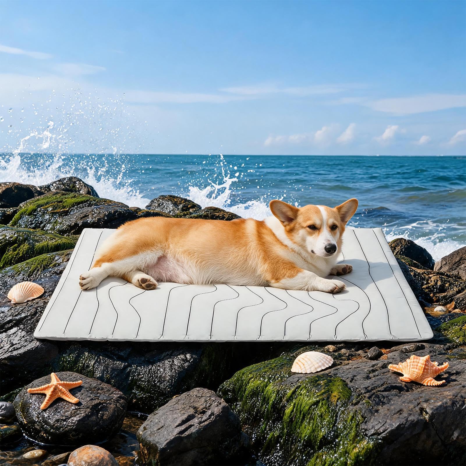 Tappetino Rinfrescante Antiscivolo – Traspirante Cuscino Rinfrescante | Cuscino Rinfrescante Estivo per Cani Piccoli Cuccioli piccoli | grandi viaggio campeggio auto sonno Tappetino