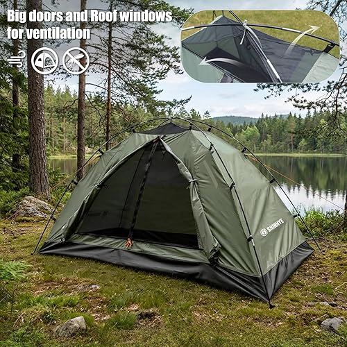 Miniatura 5 de Backpacking Tent for Camping 1-5 Person Hiking Ultralight Tent for Waterproof Windproof Outdoor Two Doors Tents Easy Quick Setup Lightweight Instant