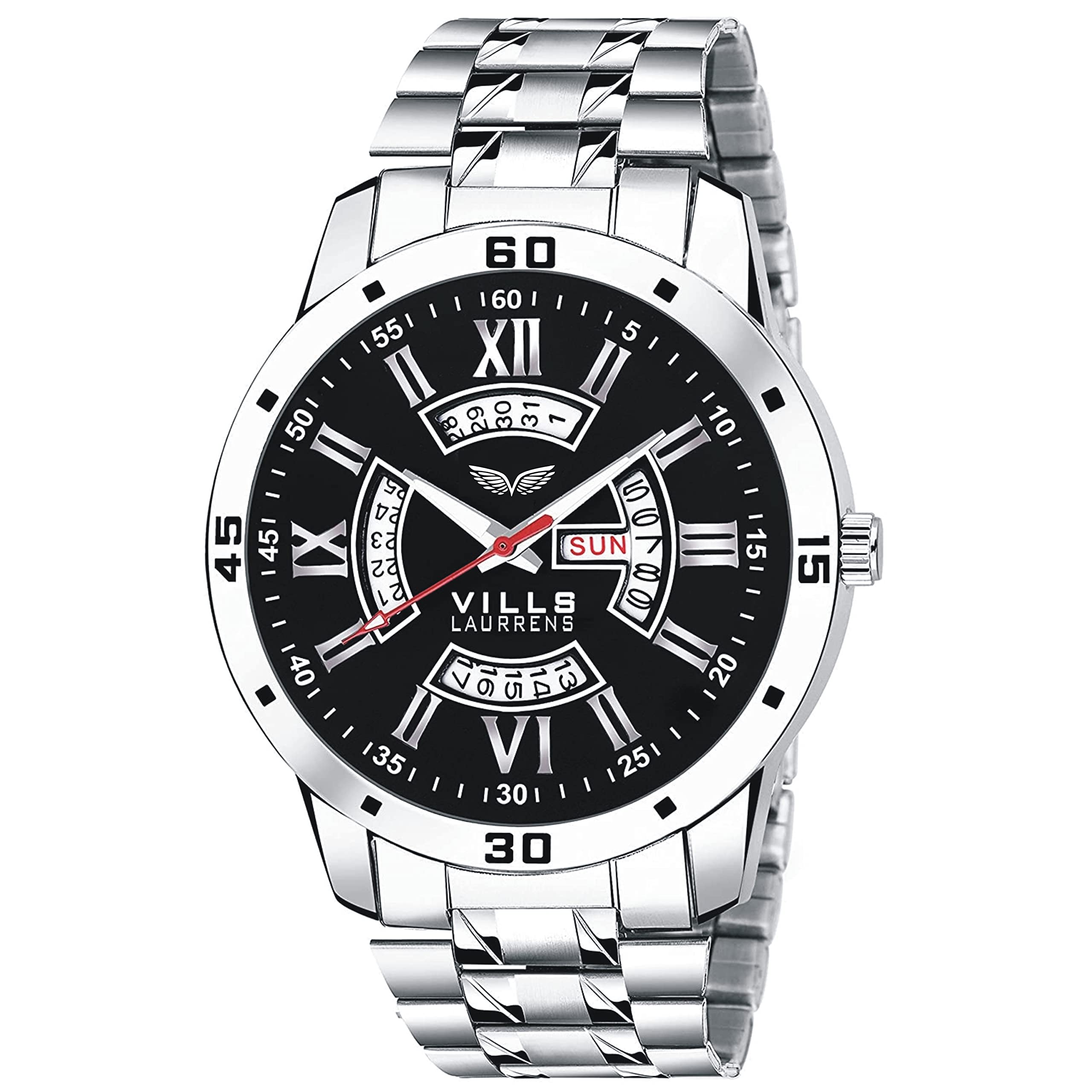 VILLS LAURRENS 1183 Black Day and Date Series Watch for Men and Boys (B07MCL3542) Amazon Price History, Amazon Price Tracker