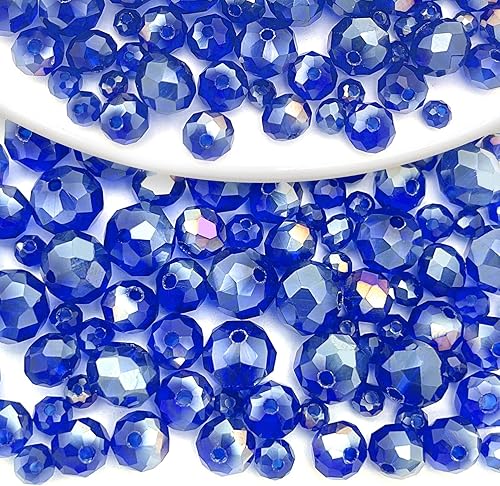 786 cuentas de cristal de 4 tamaños, cuentas de cristal Rondelle facetadas, cuentas de cristal Briolette, cuentas espaciadoras para pulseras,