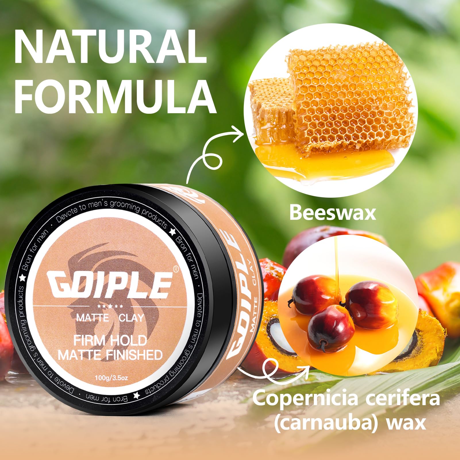 Mens Hair Clay Firm Hold, Matt Clay Hair Men Water Based Matte Texture Hair Clay Mens Hair Products Add Volume - Image 3
