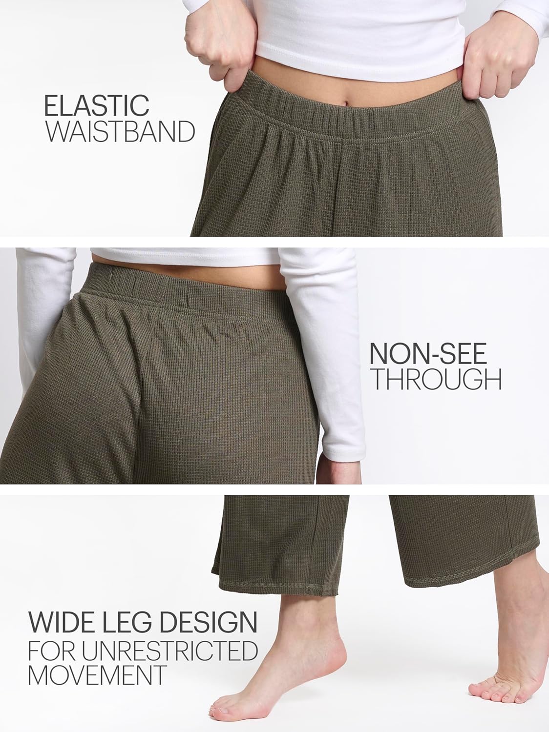 Mad Dog Lounge Women's Pajama Pants, Wide-Leg Cropped Capris, Casual Night Sleep Summer PJ Bottoms for Ladies - Image 3