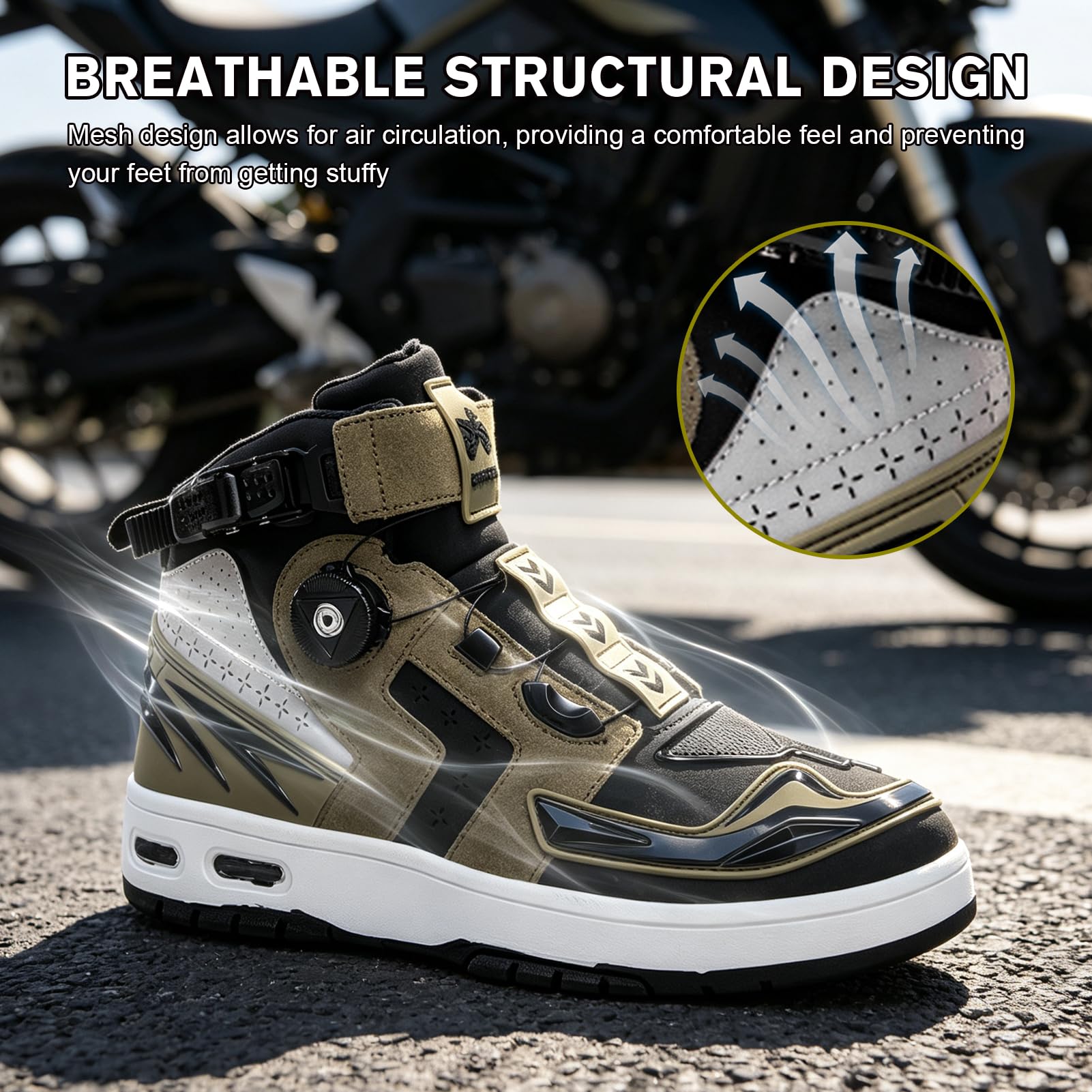 Stivali da Moto da Uomo, Scarpe da Moto Stivaletti Casual da Strada