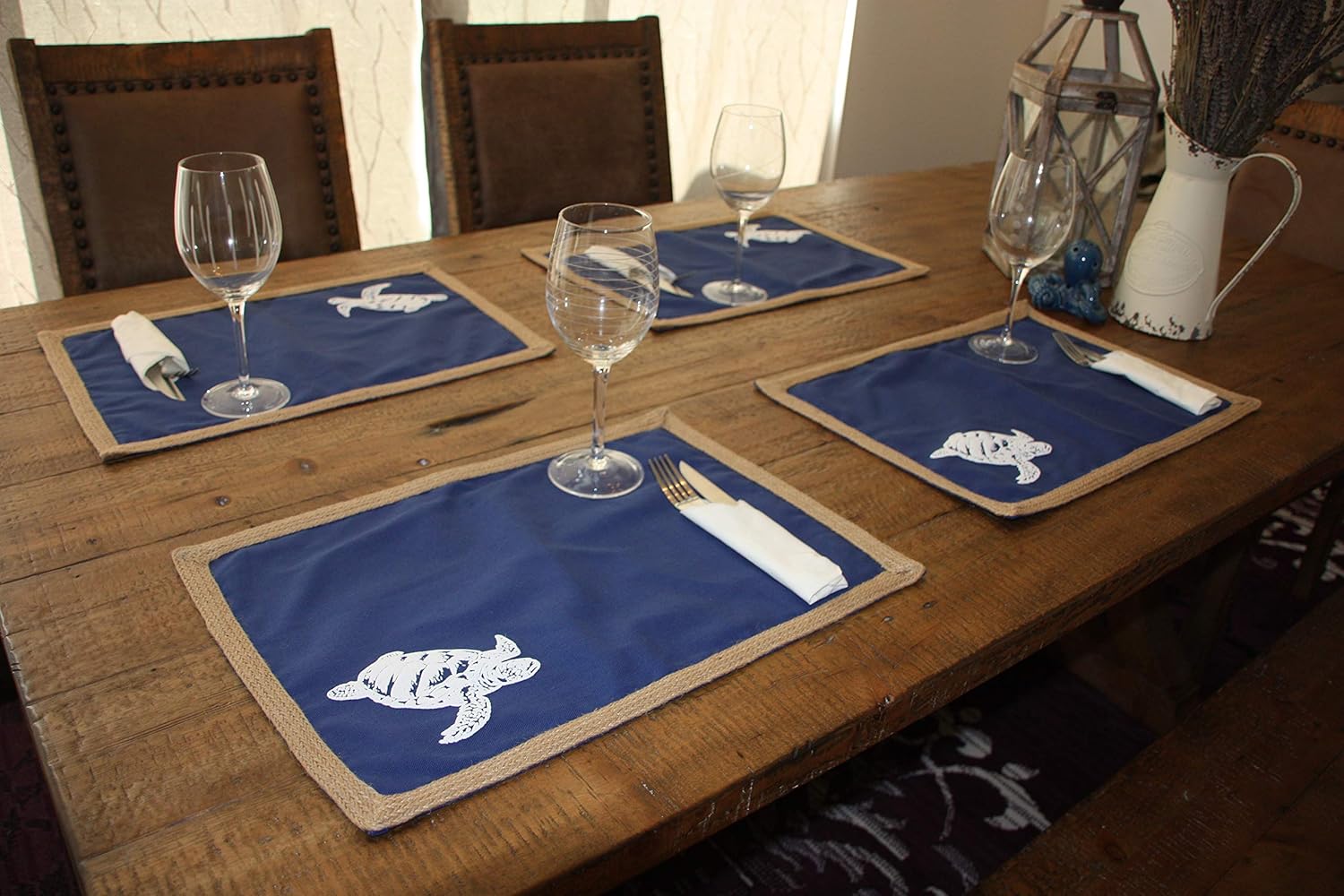 Table Runner - Nautical Table Runner – Decorative Sea Creature Beach Table Runner – 100% Cotton & 3D Printing Table Runner – Ideal for Party, Family Dinner, Dinner Parties, Event, Wedding and Decor