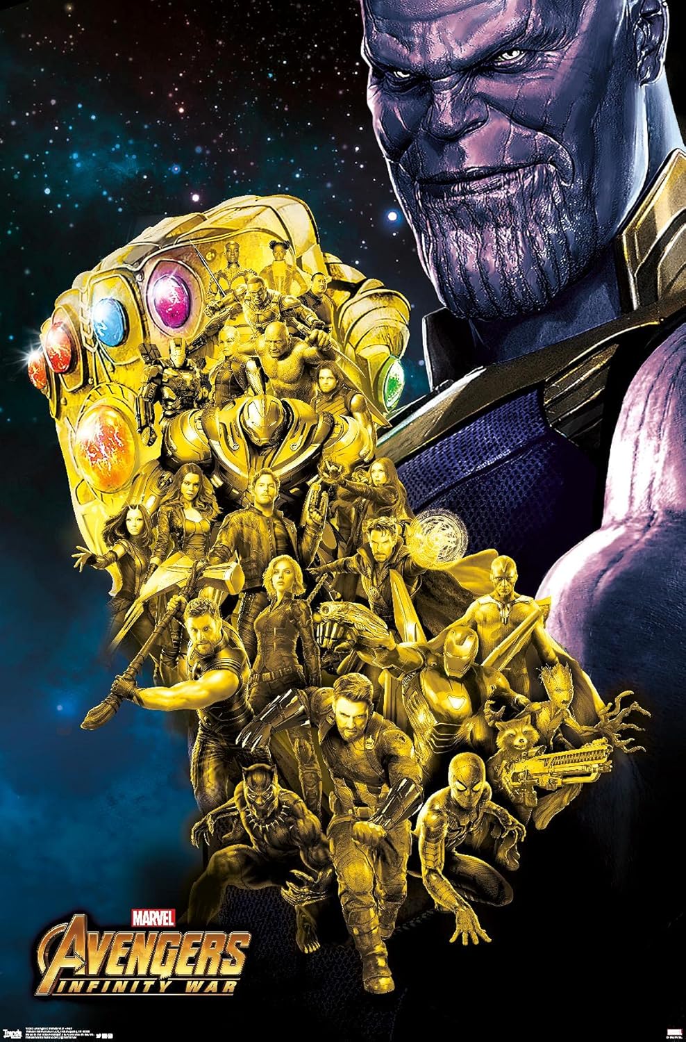 Trends International Marvel Cinematic Universe - Avengers - Infinity War - Fist Wall Poster, 22.375" x 34", Premium Unframed Version