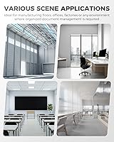 Vista 6 de OSKIE Professional Wall-Mount Job Ticket Rack, Document Organizer 11 or 22 adjustable Slots, Powder Grey-Bule, 31.5 x 15.5 x 2 inches