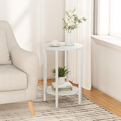 Miniatura 7 de Vagusicc Side Table, Small Round End Table, Set of 2 Half Round Side Table Half Moon Tables, Circle Table Small Round Coffee Table for Living Room,