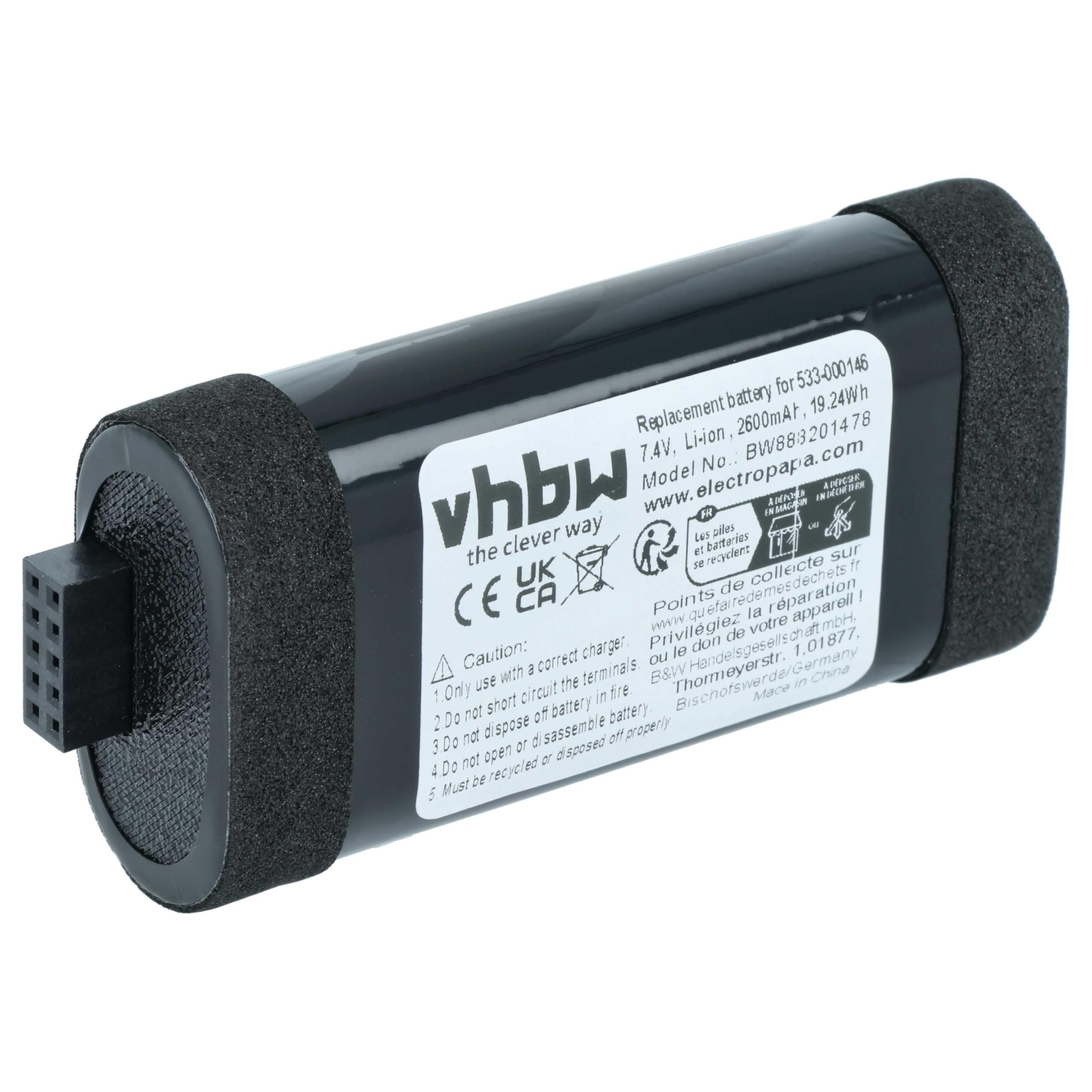 vhbw Batería Compatible con Logitech Ultimate Ears Megablast, Ultimate Ears Megaboom 3 Altavoces, Cajas acústicas (2600 mAh, 7,4 V, Li-Ion)