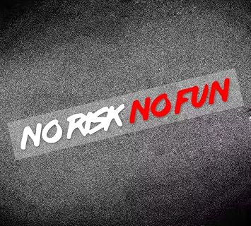 STICKY DUDE No Risk No Fun Motorcycle Helmet Sticker Biker Rider, 8.66 x 0.95in