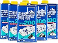 ATE TYP 200 DOT 4 Brake Fluid 1L 6-Pack - Original High-Boiling 536°F Formula for Superior Safety
