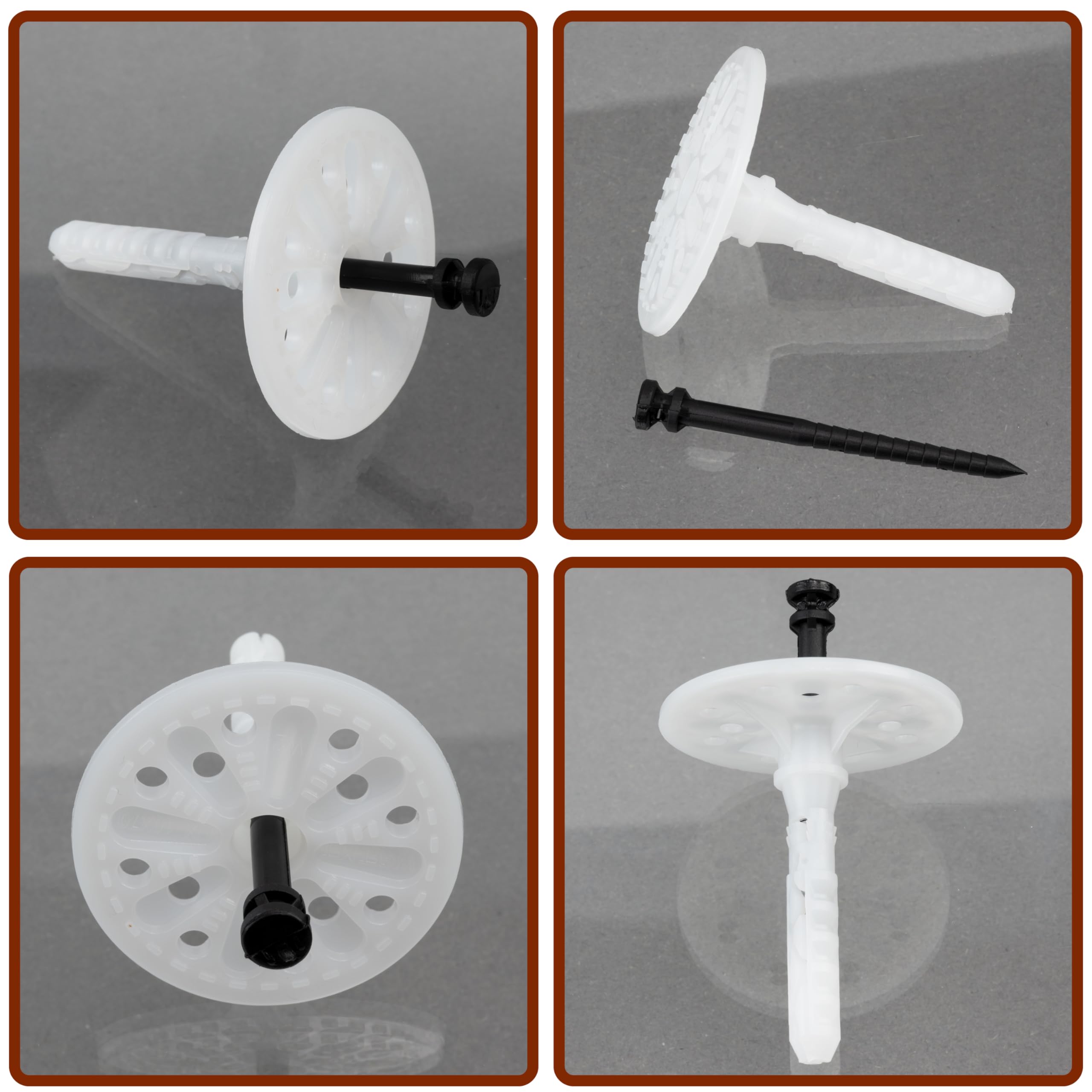 AERZETIX - Juego de 25 tacos de aislamiento a golpear Ø10x70mm + 25 clavos 75mm - en nylon - fijación para paneles térmicos poliestireno extruido expandido lana de roca