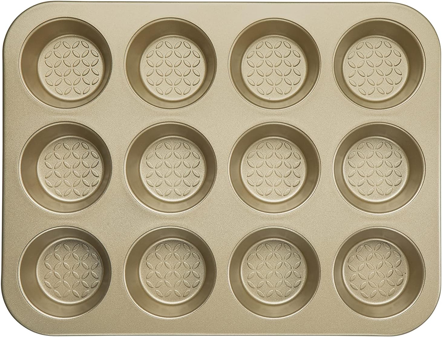 Prestige x Nadiya Muffin Trays For Baking 12 Cup - Non Stick Muffin Tin, Dishwasher Safe, Oven and Fridge/Freezer Safe, Steel Bakeware, Teal & Gold