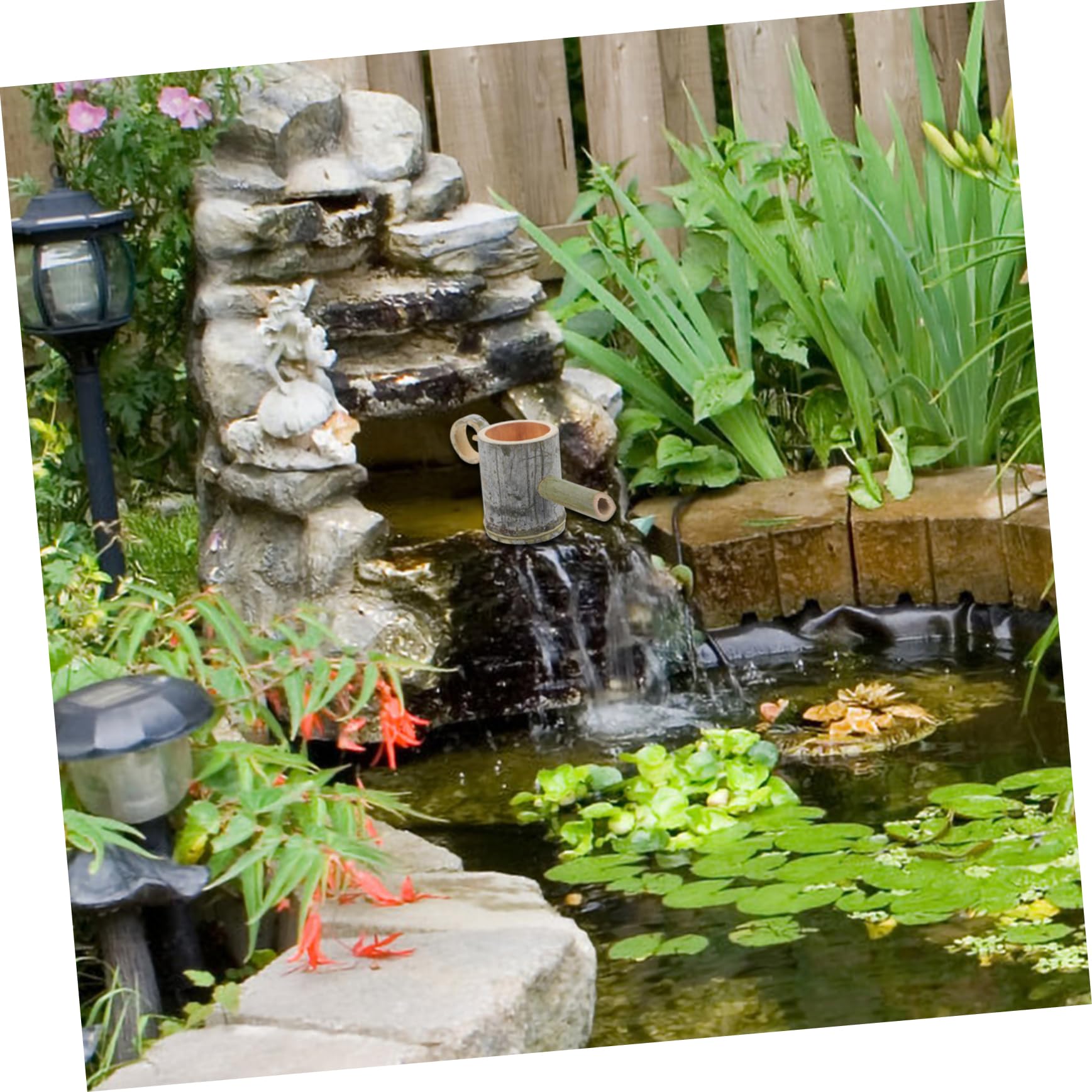 Levemolo Bamboo Water Fountain Decorative Spout for Outdoor Indoor Garden Fish Tank Patio Multifunctional Bamboo Water Channel