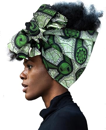 African Head Wrap Extra Long 72x22Wax Print Head Scarf Tie for Women