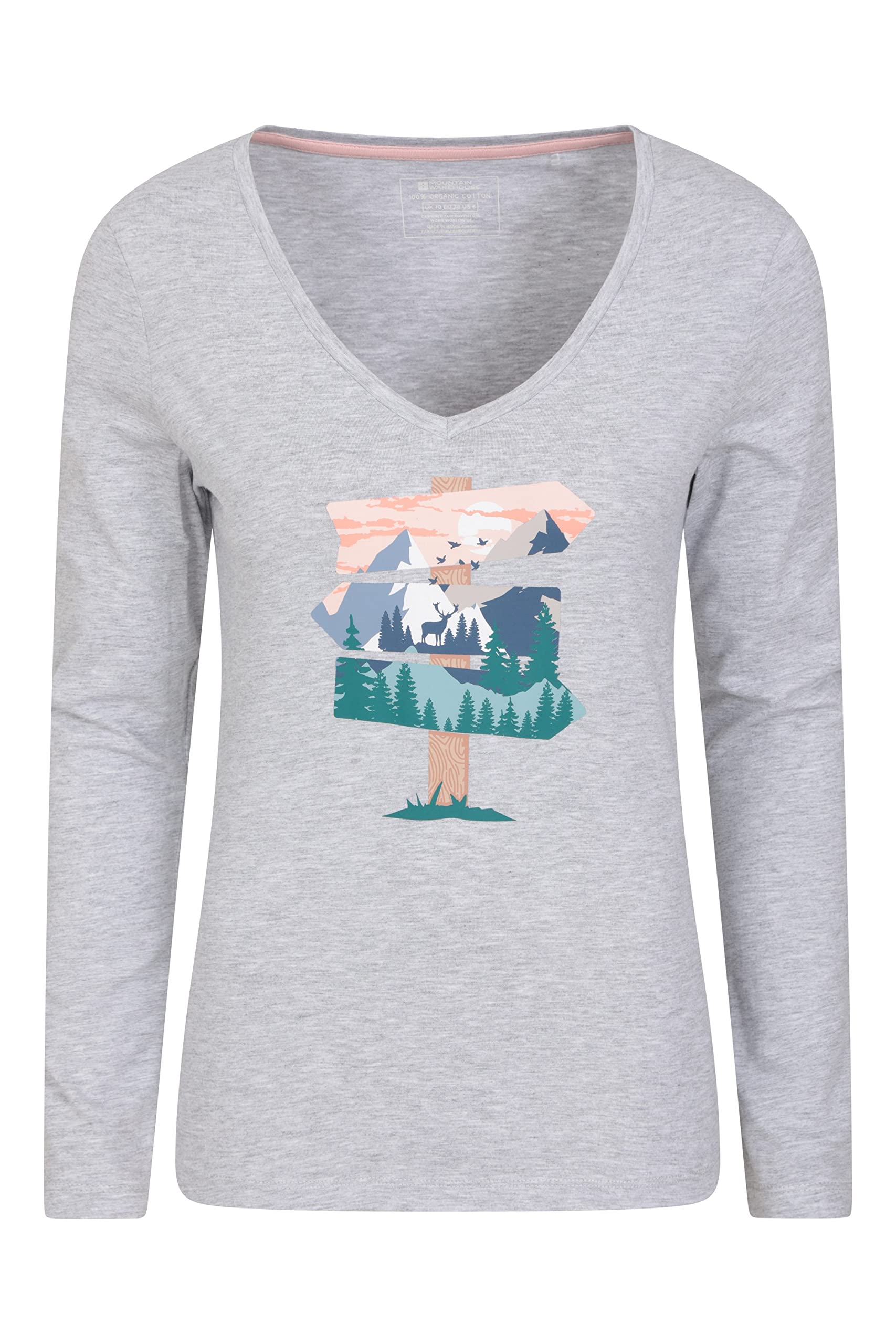 Mountain Warehouse Autumn Leaves Printed Ls Womens Tee