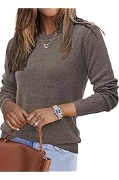 Women's Wool Blend Classic Crew Neck Casual Fall Sweaters