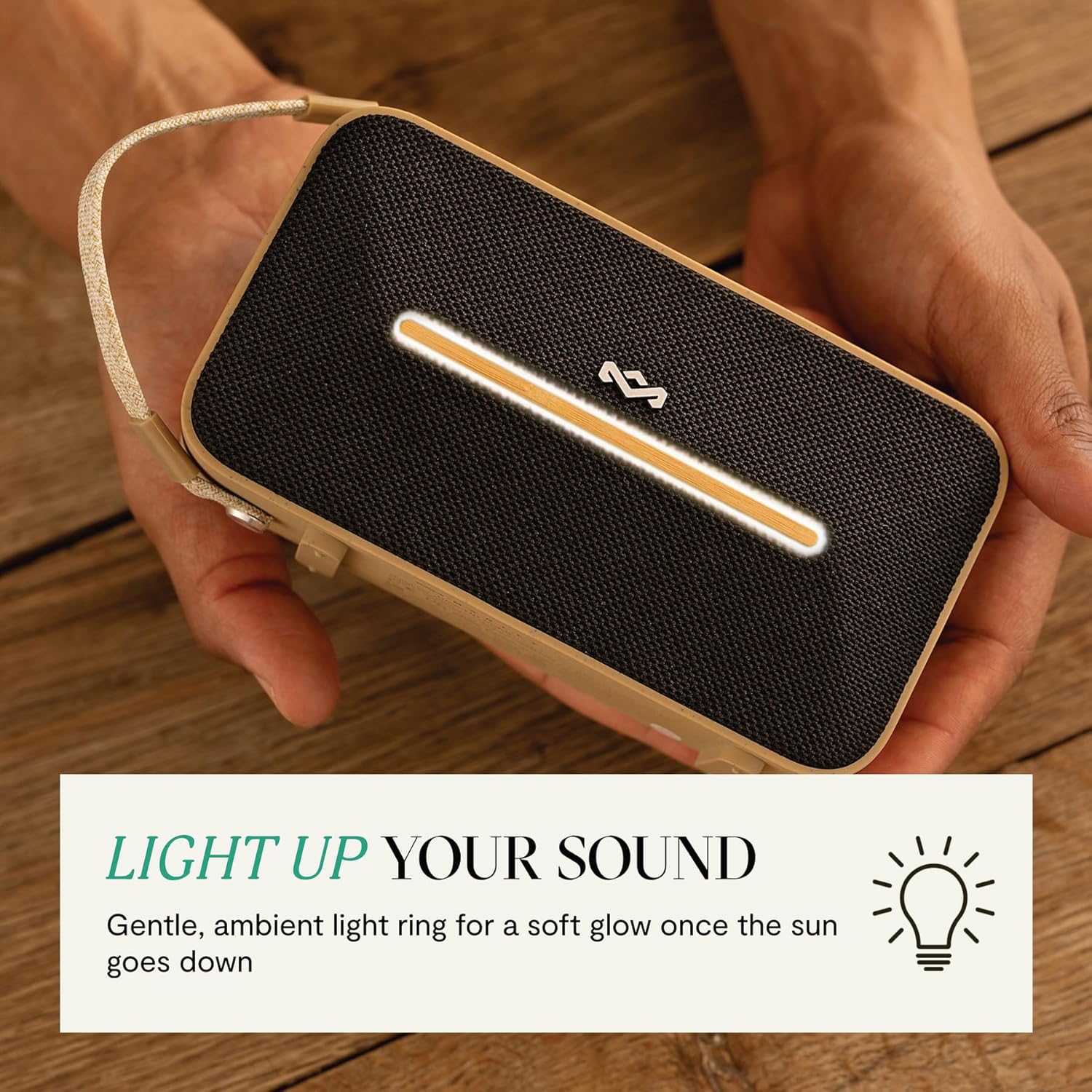 House of Marley Rise Up Solar Bluetooth Speaker, IP67 Waterproof, 14H Playtime, Solar Charging, Quick Charge, Eco-Friendly Recycled Materials, Bamboo Design & Bottle Opener (Signature Black) - Image 6