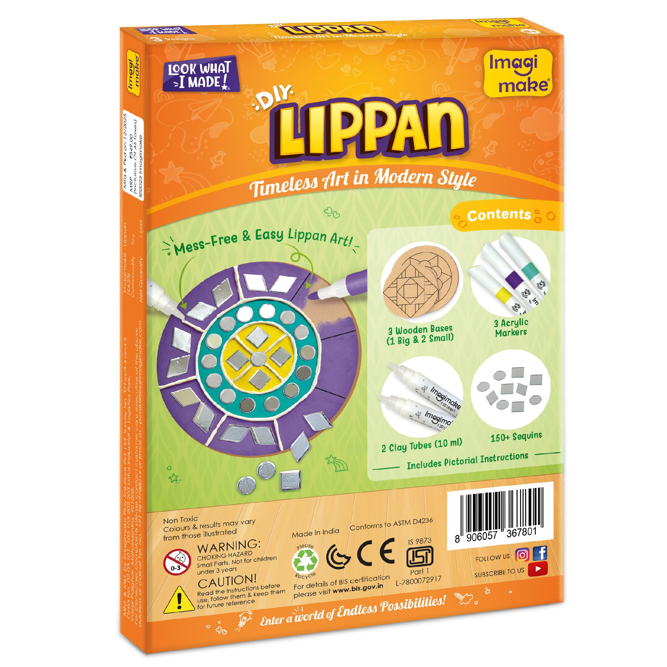 Imagimake DIY Lippan Art Kit | Art & Craft Kit for Girls Age 8+ — Amazon image 7