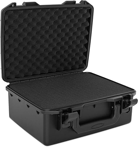 Funda rígida para micrófono, drones, cámara, equipos, funda de almacenamiento portátil, TORIBIO Hard Box precortada espuma extraíble, impermeable