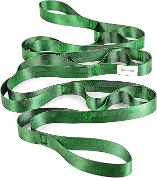 Stretch Strap With Loops For Physical Therapy And Yoga, 8 ft Long | Yoga Straps For Stretching With Loops, Non-elastic Leg Straps For Knee Rehab, 8 ft Long x 1.2 inch Wide