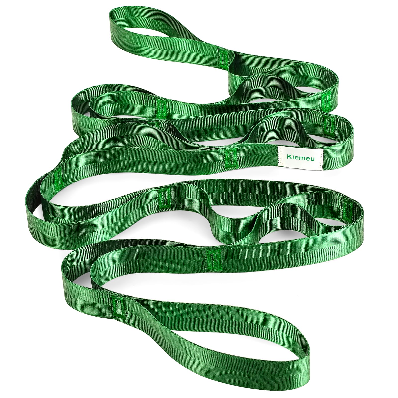 Correa elástica con trabillas para terapia física, correas de yoga para estirar con bucles, correas de pierna no elásticas para rehabilitación de rodilla, 8 pies de largo x 1.2 pulgadas de ancho