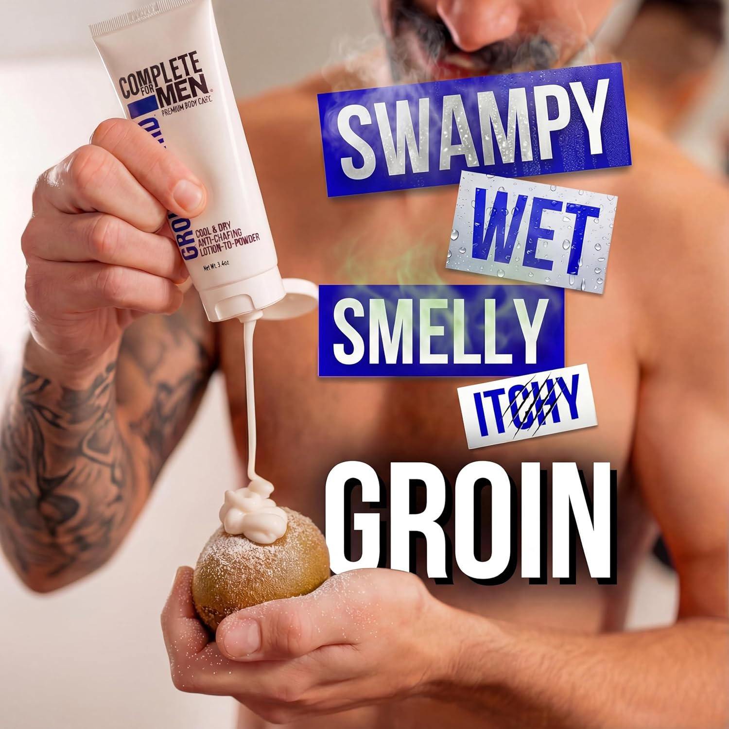 Groin Guard Anti Chafing Cream: Talc Free, Aluminum Free, Natural Odor Control Cream for Men, Non Greasy, Cool & Dry, Friction Defense, Chafe Protect for Private Parts - Image 2