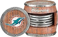 Vista 16 de FOCO NFL Team Logo 5-Pack Barrel Beverage Drink Coaster Set