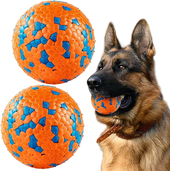 FUSOTO 2Pcs Dog Balls, Tennis Balls for Dog Aggressive Chewers, for Large Medium Small Puppy, Training Catch&Fetch, Water Floats Toys, Orange