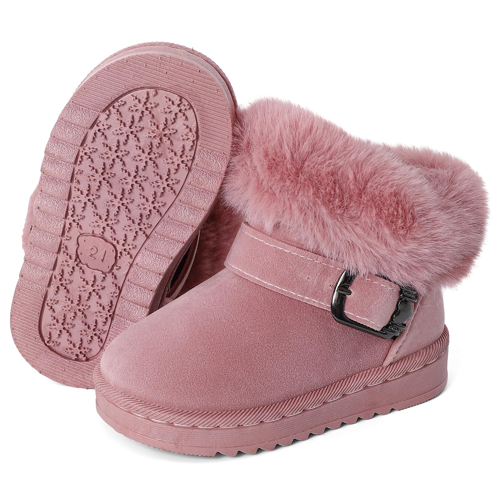 MK MATT KEELY Bottes de Neige Enfant Bottines Fourrées Bébé Fille Chaussures Hiver Chaud Extérieur avec Antidérapant Sole