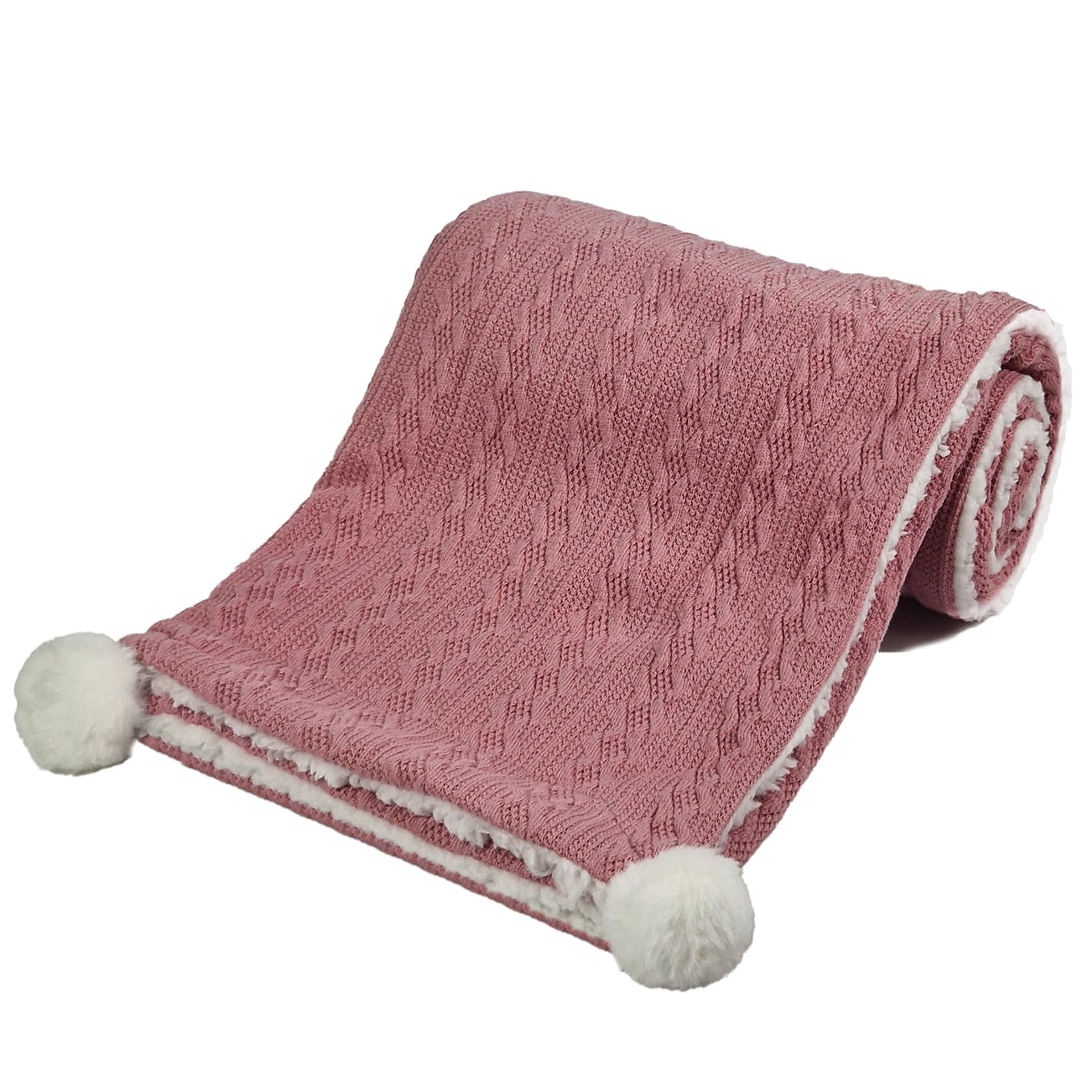 Soft Touch Newborn Essentials Cable Knit Baby Blanket with Sherpa Lining - Super Soft, Cosy, and Warm Blanket for Infants, Perfect for Swaddling and Cuddling โ image 1
