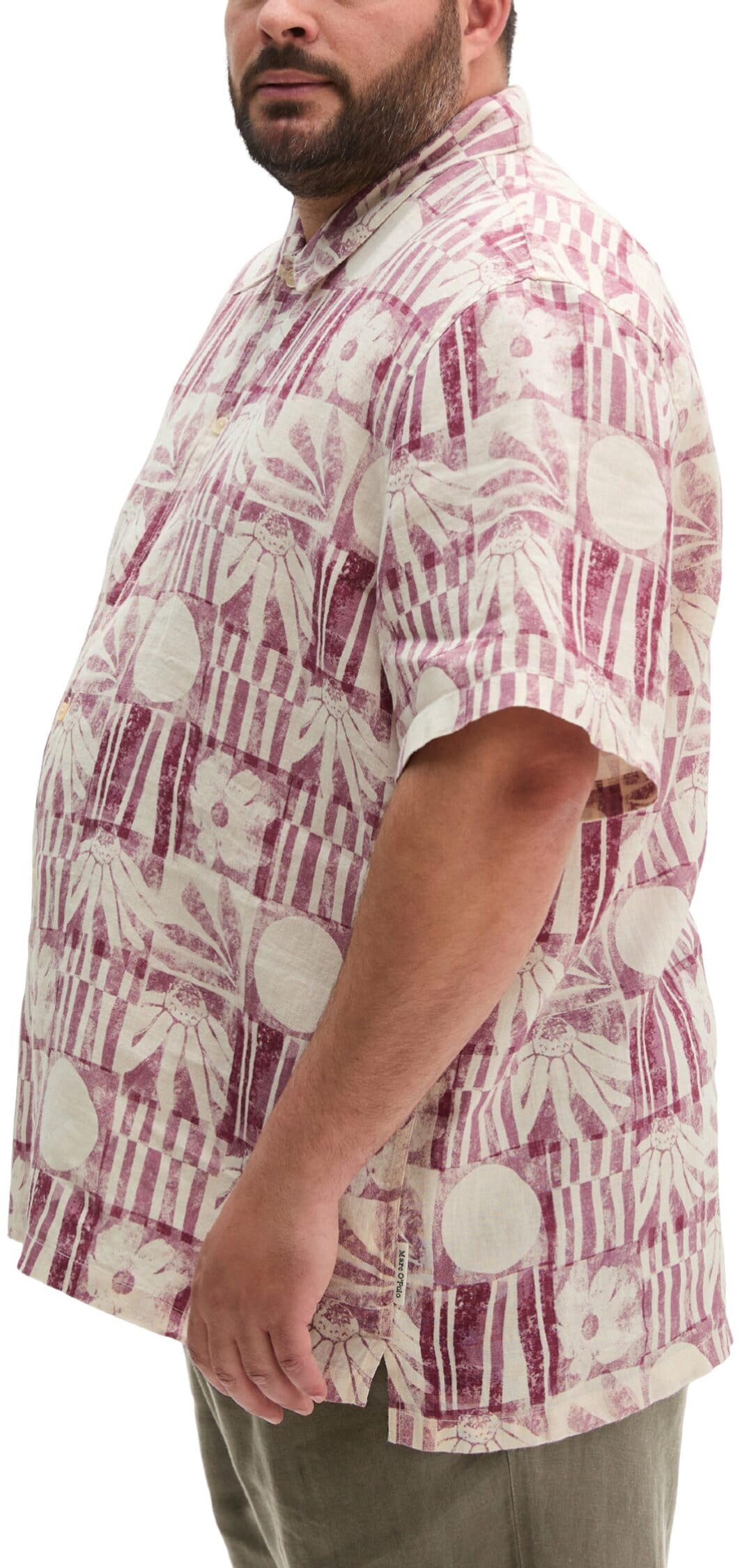 Marc OߴPolo Uomo Camicia in lino con collo bowling Big & Tall