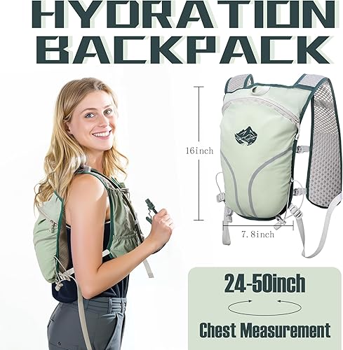 Miniatura 2 de Chaleco ligero para correr, mochila de hidratación, chaleco de hidratación con vejigas de agua de 2 litros, correas ajustables para el pecho y