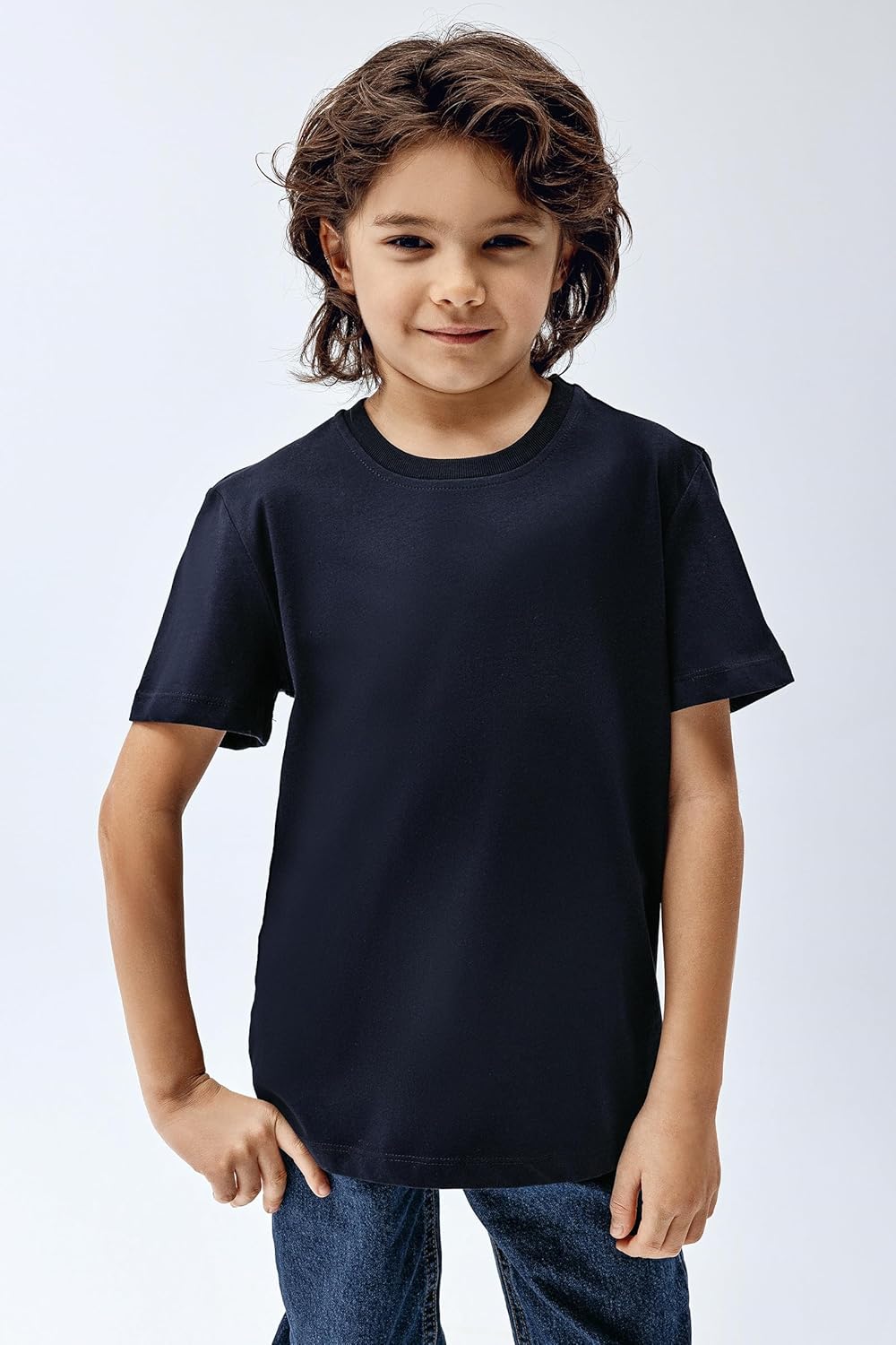 Brix Boys 5 Pack T-Shirts - Crewneck 100% Cotton Tagless Multipack Kids Short Sleeve Basic Comfort Tees. 16-18 Years Black, White, Navy, Grey, Red image 4 of 6 B0DZZDPN8T