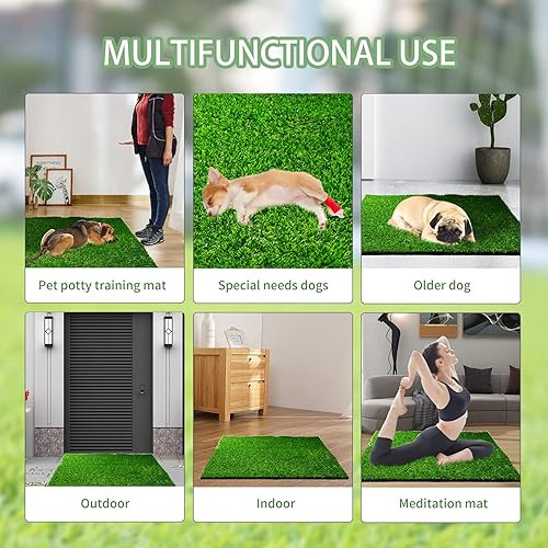 Miniatura 2 de Almohadilla de césped artificial para perros almohadilla de orina para cachorros con agujero de drenaje interior y exterior fácil de limpiar 394 x