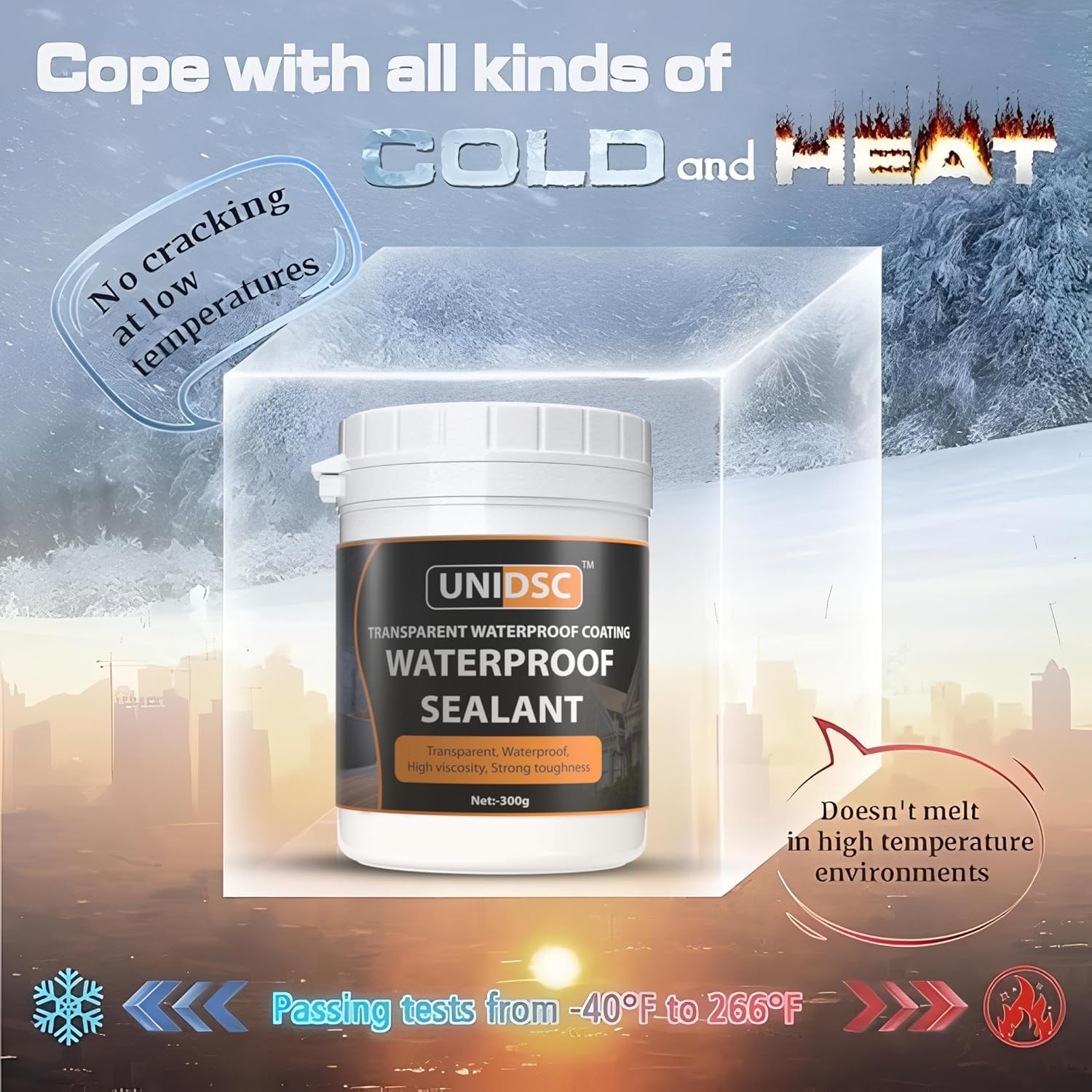 Crack Seal Glue 300gm with Brush Transparent Waterproof Resin Epoxy for Roof Leakage Crack Seal Agent Roof Water Leakage Solution Water Proof Glue Transparent Glue Waterproofing (2) VIVNITS