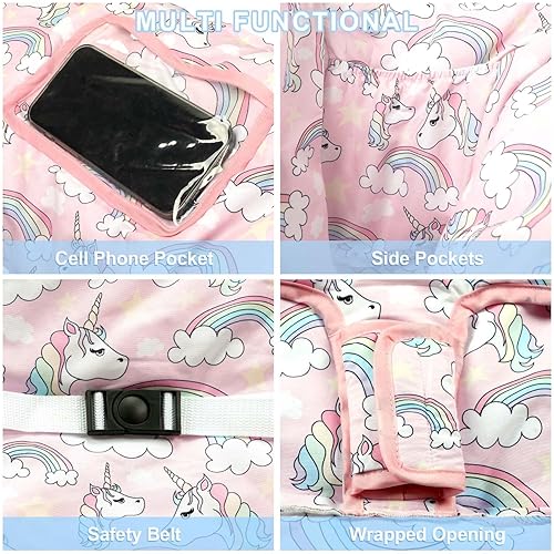 Miniatura 75 de Funda negra para carrito de compras para bebé, funda para silla alta 2 en 1 con arnés de seguridad, fundas multifuncionales con patrón de margaritas