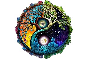 Wooden Puzzles Adult, Jigsaw Puzzle for Adults Kids, Yin Yang Tree Wood Puzzle