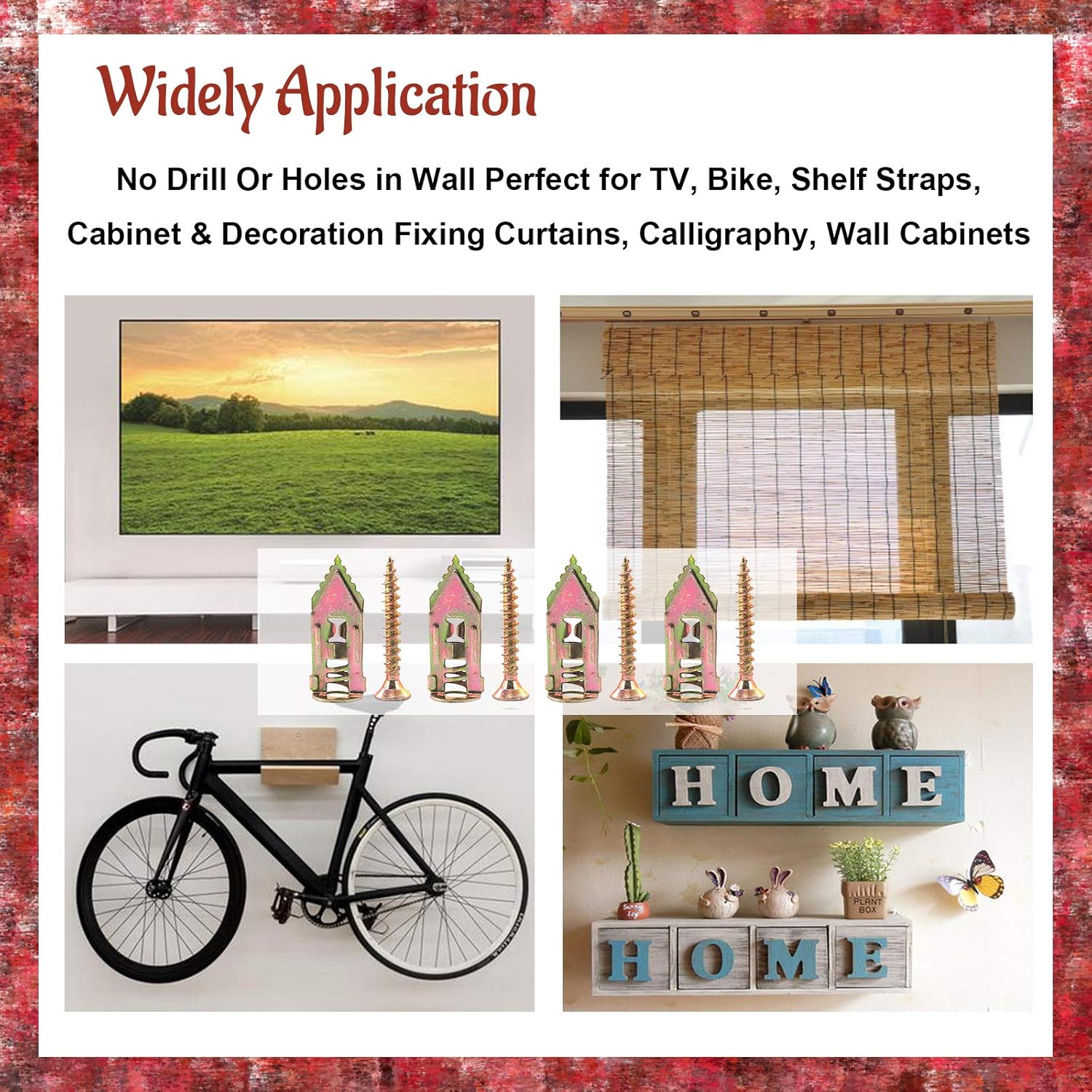 Swpeet 200Pcs Drywall Self-Drilling Anchors with Screws Kit, No Drill Or Holes in Wall Perfect for TV, Bike, Shelf Straps, Cabinet & Decoration Fixing Curtains, Calligraphy, Wall Cabinets : Industrial & Scientific